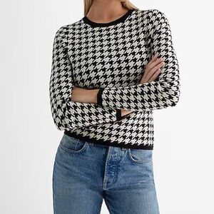 Express Monochrome Houndstooth Knit
